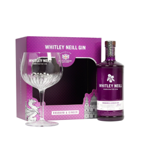 Whitley Neill Rhubarb & Ginger Gin + Glasses 0.7L